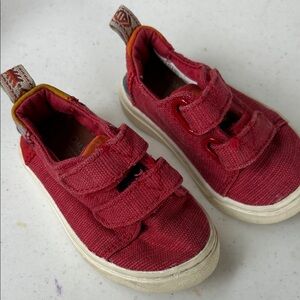 Toms Red Kids Sneakers with Velcro Straps